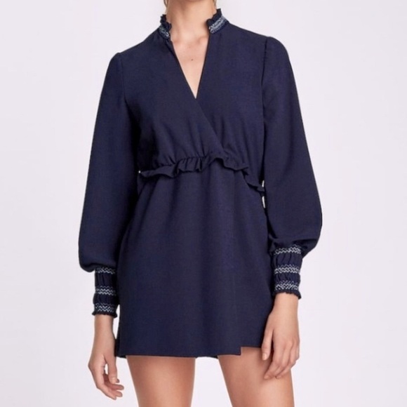 ZARA Blue Romper‎ One Piece Side Pockets Size XS - Picture 1 of 16